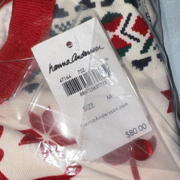 Hanna Andersson Red and Cream nightgown - Picture 3 of 6